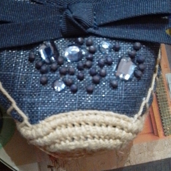 Final Price F2 Simply Vera Wang 8.5 espadrille flats with beaded and bow front - Picture 2 of 9